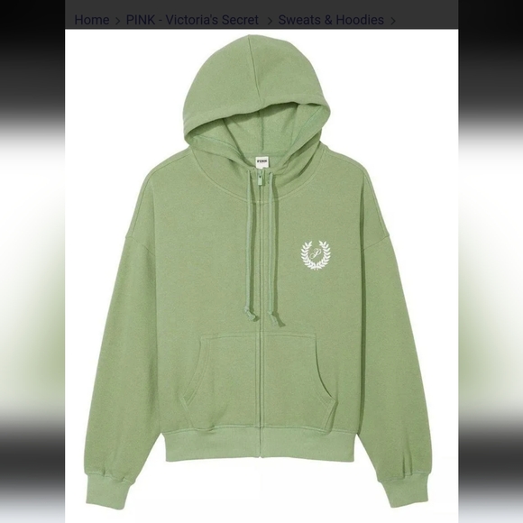 NWT!! Victoria's Secret Zip-Up Hoodie Sz Large - Picture 1 of 8